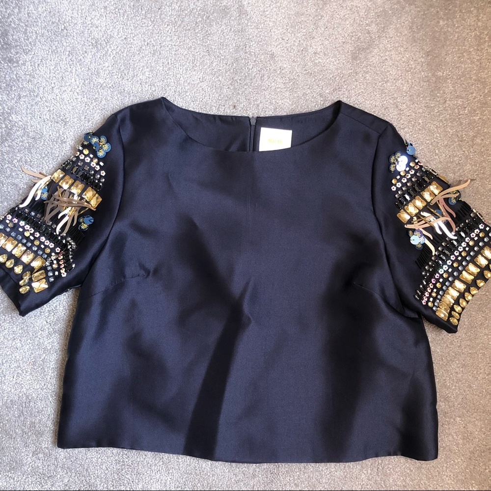 Maeve top with embellished sleeves